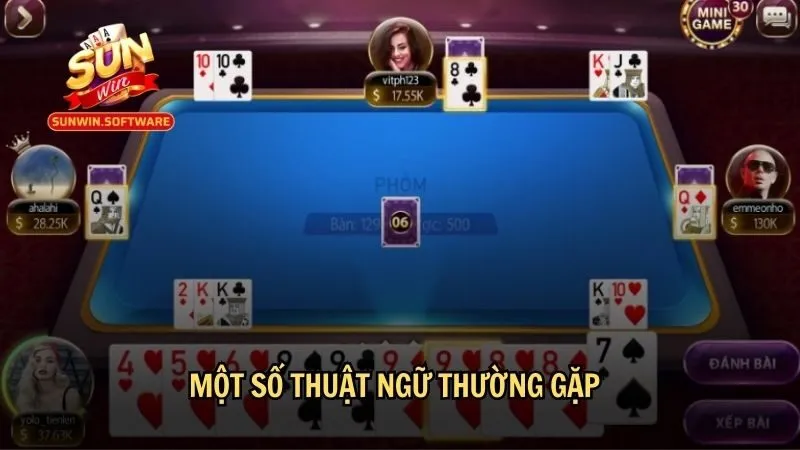 Một số thuật ngữ thường gặp trong cách chơi phỏm 9 cây